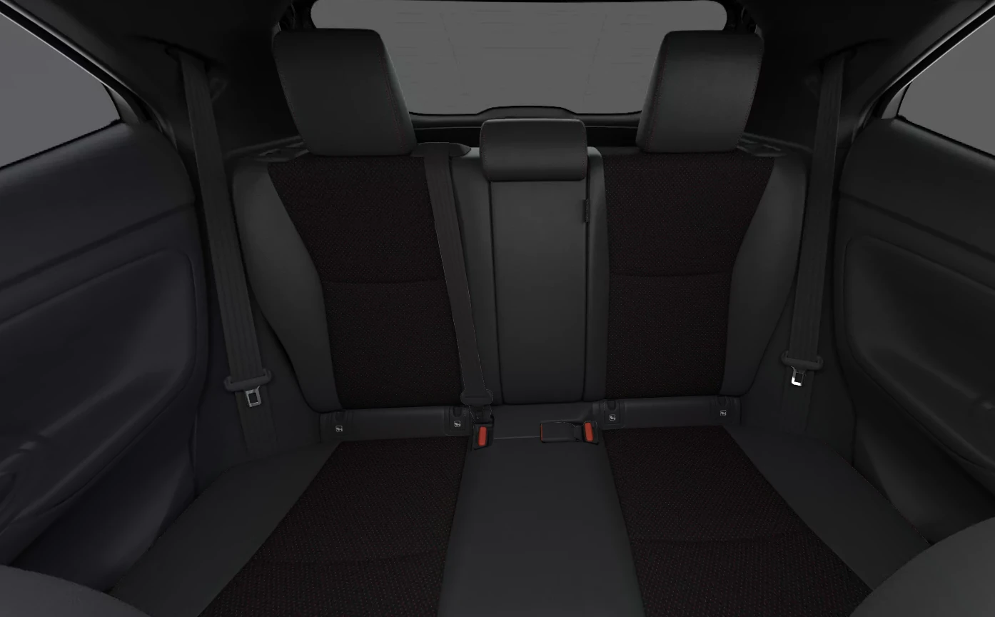 Toyota Yaris Cross 130h 1.5 Gr Sport, interior asientos traseros, Color Rojo Bi-tono Emoción
