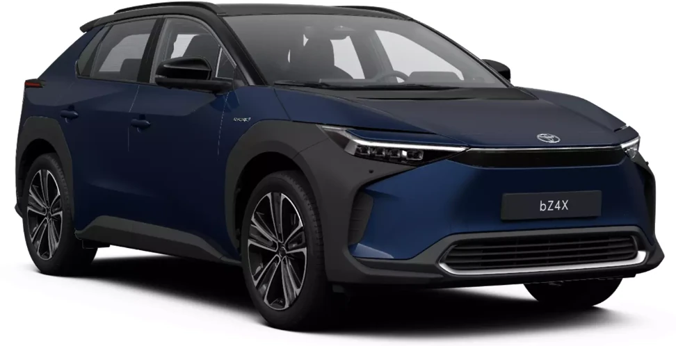 Toyota Bz4x 220e 4x4 Luxury Electric 2025, perfil dercho, Color Azul Bi-tono Azul Zafiro