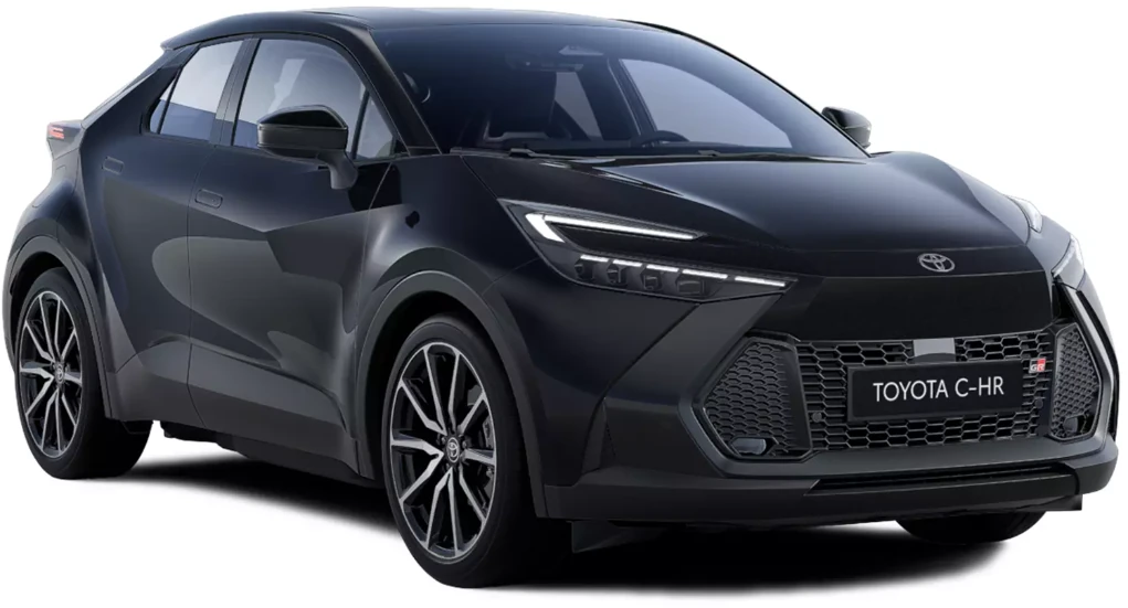 Toyota chr GR sport Black ED, perfil derecho, color negro azabache