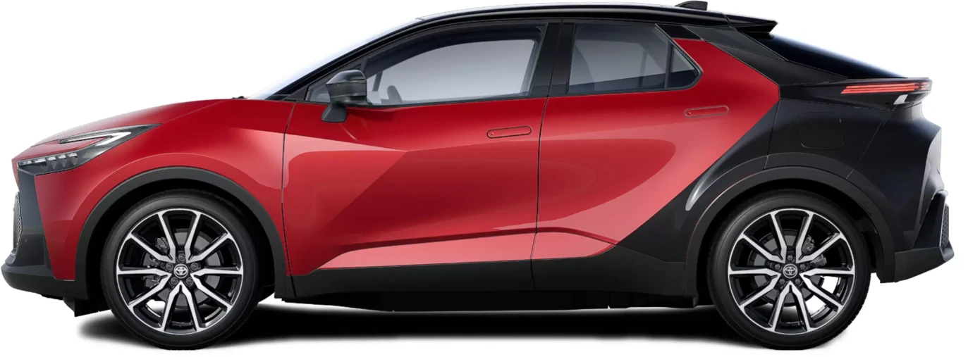 Toyota chr GR sport ED, lado izquierdo , color Bi-tono rojo Emoción