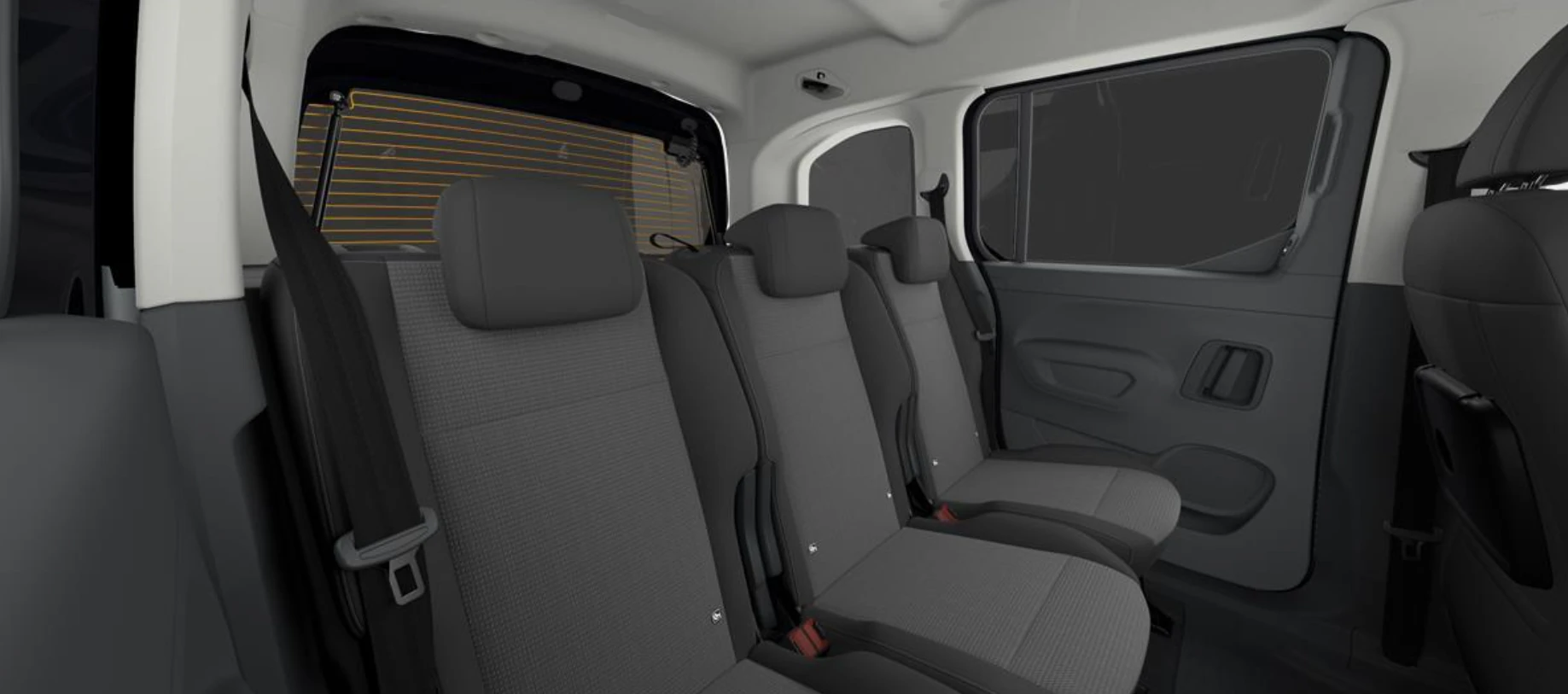 Proace City Verso Family Activate 1.5D 97kw 6MT, interior asientos traseros, Color Negro Misty