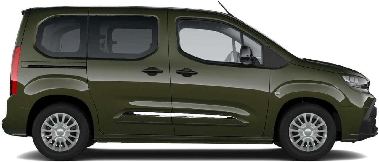Proace City Verso Combi Vx 1.5D 75kw 6MT L1, lado derecho, Color Verde Oliva