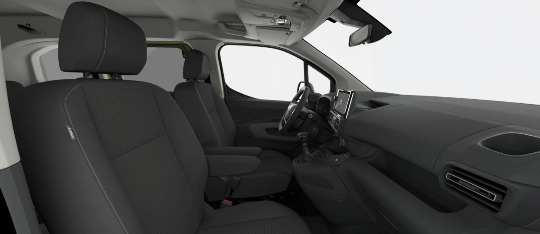 Proace City Verso Combi Vx 1.5D 75kw 6MT L1, interior asientos delanteros, Color Verde Oliva