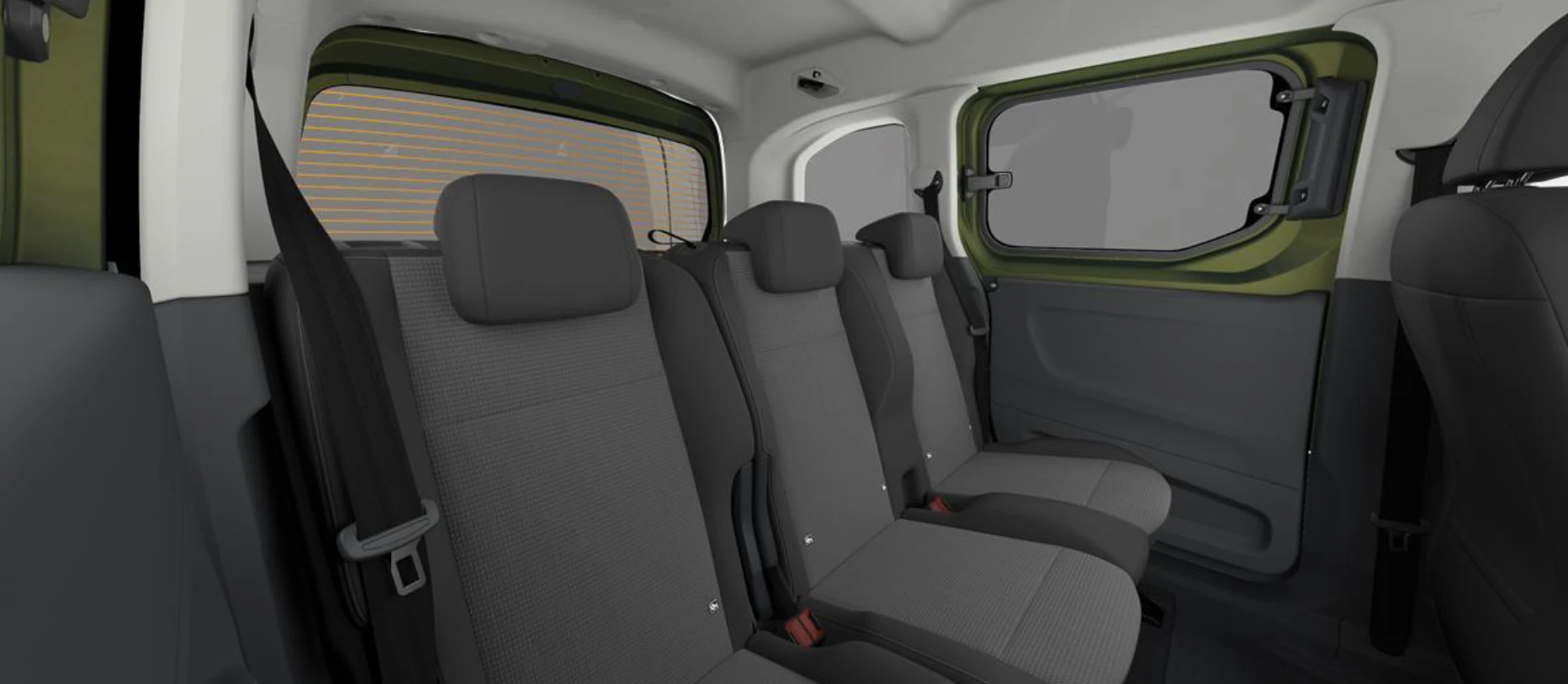 Proace City Verso Combi Vx 1.5D 75kw 6MT L1, interior asientos traseros, Color Verde Oliva